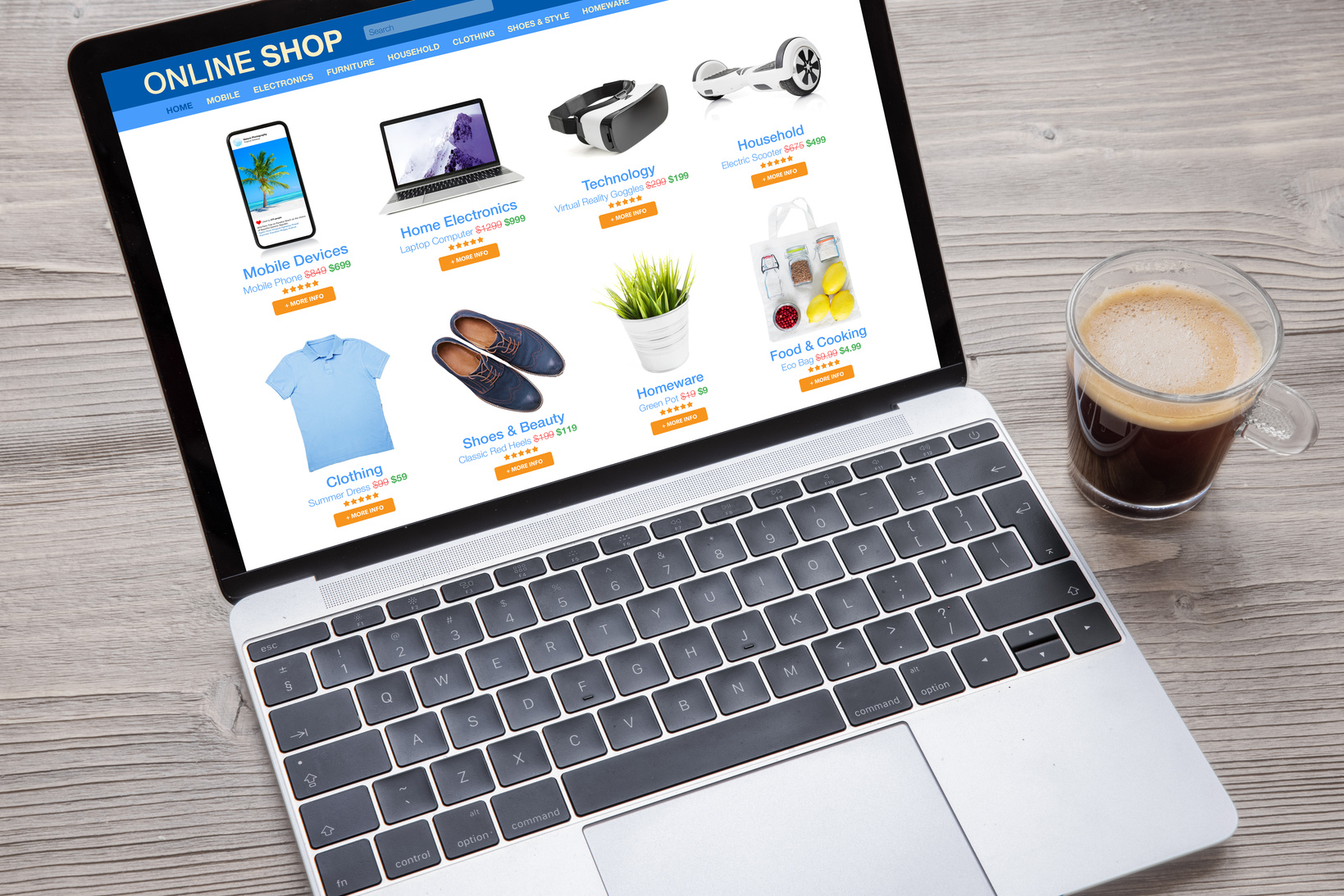 Laptop Showing Online Shop Website